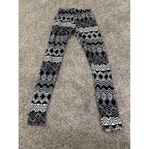 1st Kiss S/M‎ Black White Aztec Tribal Print High Waisted Leggings (A696)
